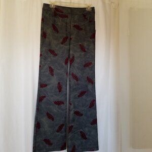 SINGLE Denim Washed Velvet Feather Pants